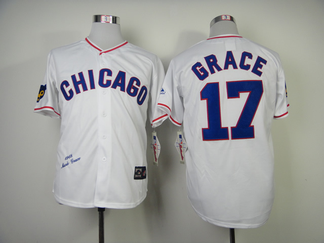 Men Chicago Cubs 17 Bryant White Throwback 1968MLB Jerseys